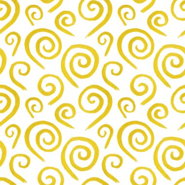Altın altın girdap mürekkep el çekilmiş seamless modeli doodle