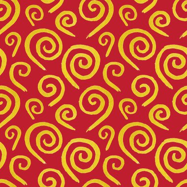 Altın altın girdap mürekkep el çekilmiş seamless modeli doodle