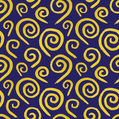Altın altın girdap mürekkep el çekilmiş seamless modeli doodle