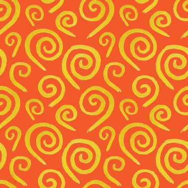 Altın altın girdap mürekkep el çekilmiş seamless modeli doodle