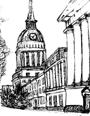 Saint Petersburg ana kabataslak vektör sanat bina Admiralty
