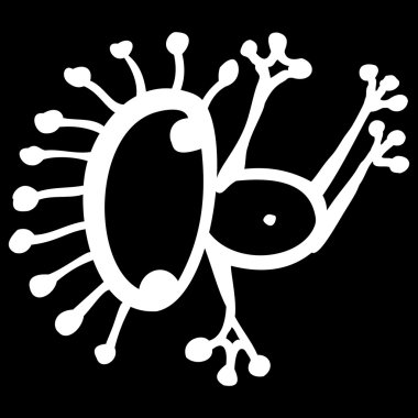 Kabataslak doodle yabancı el çizilen mürekkep satırı sanat vektör izole