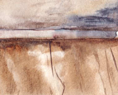 Sulu Boya kahverengi ahşap tahta yüzey dokusunu arka plan