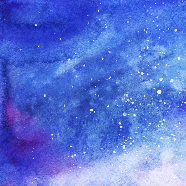 Watercolor colorful starry space galaxy nebula background — Stock Photo, Image