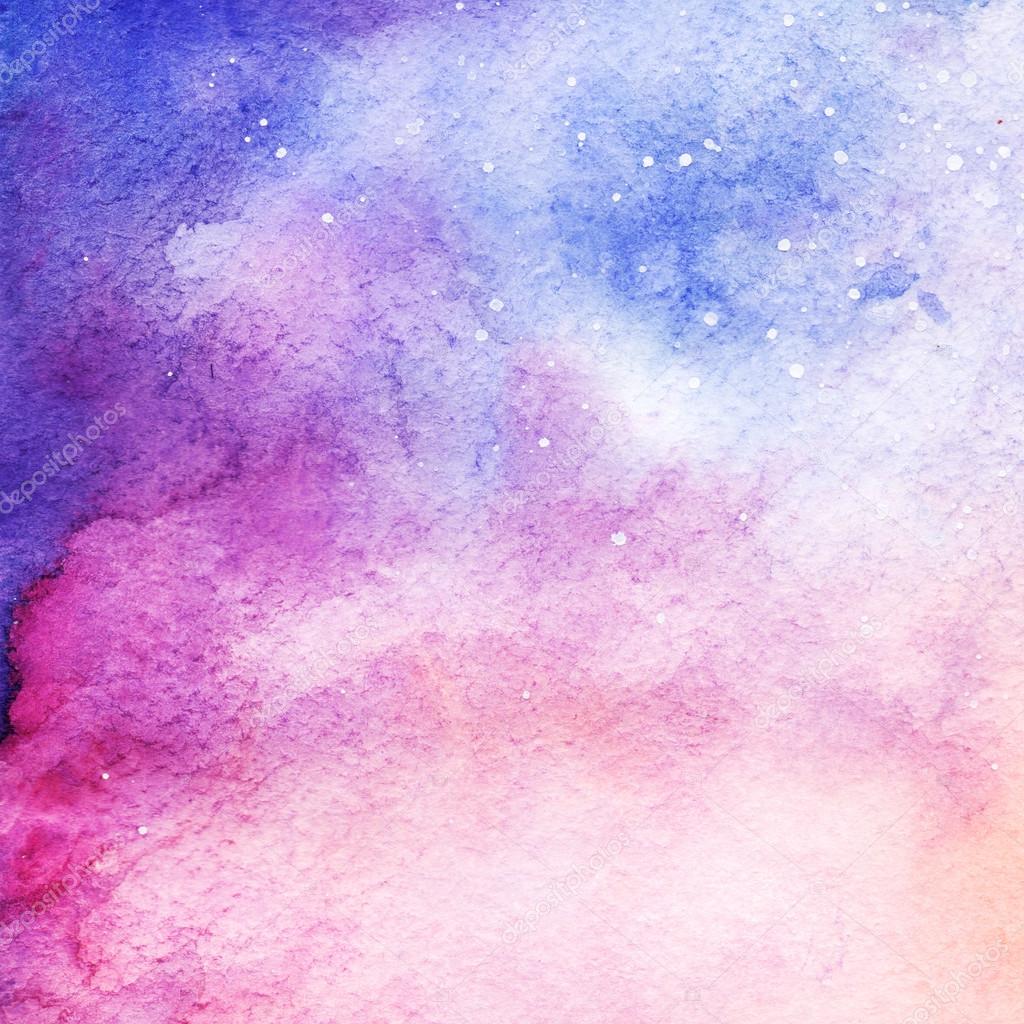 Watercolor Colorful Starry Space Galaxy Nebula Background Stock