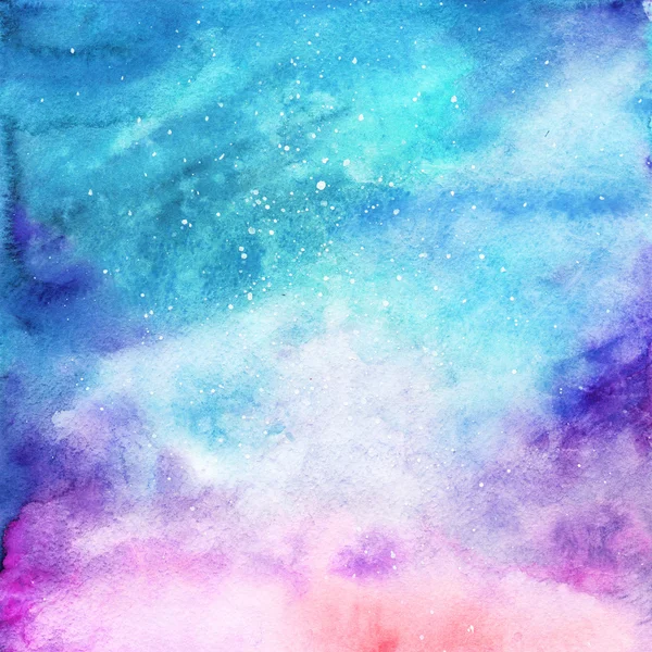 Aquarell bunt Sternenhimmel Raum Galaxie Nebel Hintergrund — Stockfoto