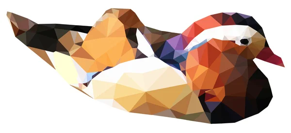 Triangel geometriska Mandarinand fågel djur isolerade vektor — Stock vektor
