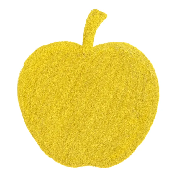 Золотой желтый бархатный символ яблока фрукты изолированы — стоковое фото