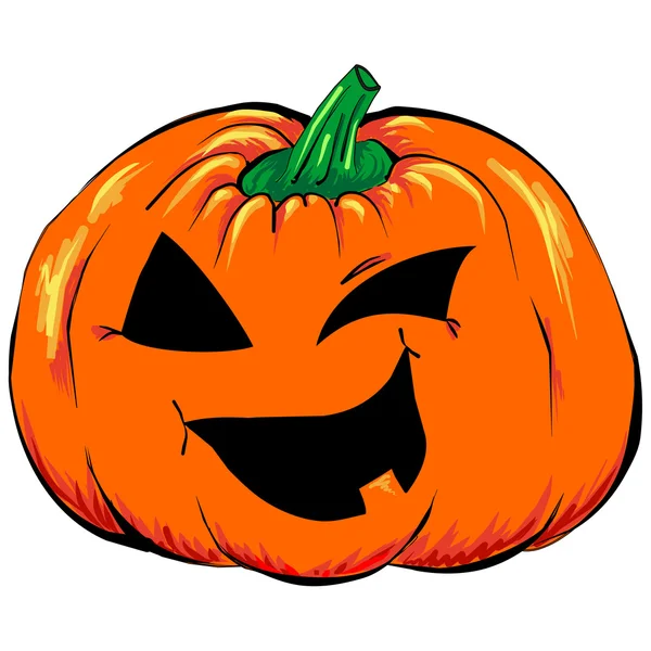 Jack-o-lámpa Halloween hátborzongató tök, növényi, elszigetelt vektor — Stock Vector