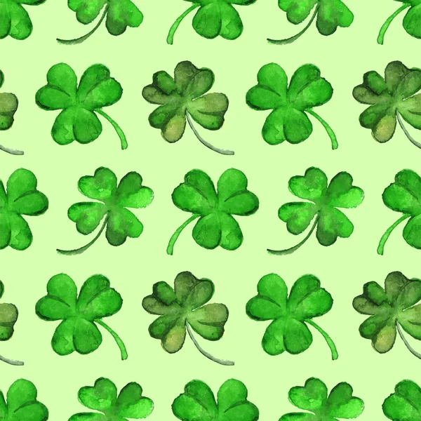 Trèfle aquarelle trèfle Saint Patrick motif sans couture vecteur — Image vectorielle