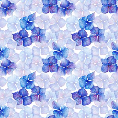 Mavi menekşe ortanca çiçek kompozisyon Dikişsiz desen arka plan dokusu