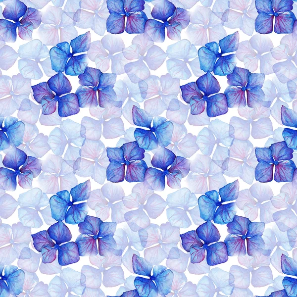 Синьофіолетова композиція квітів гортензії безшовна текстура тла візерунка — стокове фото