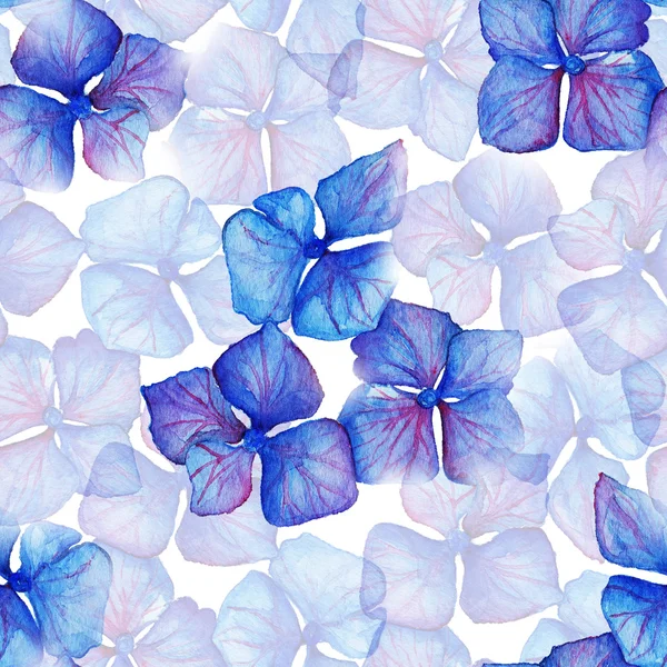 Kék, lila Hortenzia virágok összetétele varrat nélküli mintát háttér textúra — Stock Fotó