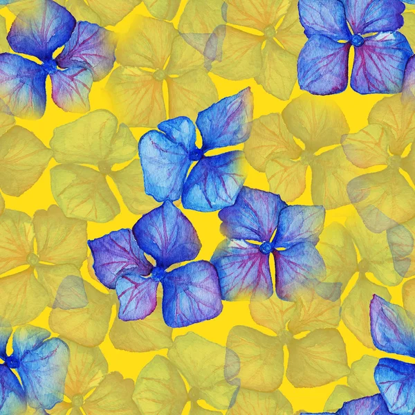 Kék, lila Hortenzia virágok összetétele varrat nélküli mintát háttér textúra — Stock Fotó