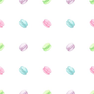 Suluboya tatlı tatlı meyve berry macaroon dikişsiz desen arka plan doku