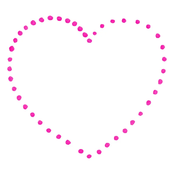 Pink isolated dot heart Saint Valentine's Day — Stock Photo, Image