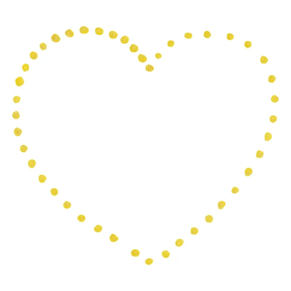 Golden isolated dot heart Saint Valentine's Day — Stock Photo, Image