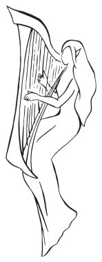 Elf Ozan ARP tek renkli çizgi sanat vektör ile