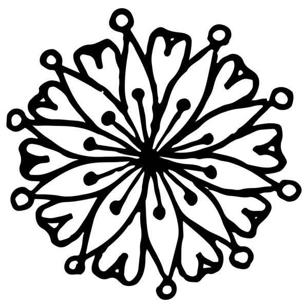 Монохромный черно-белый вектор окружности мандала — стоковый вектор