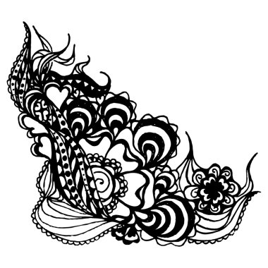 Tek renkli soyut doodle yapmamı kabataslak sanat vektör