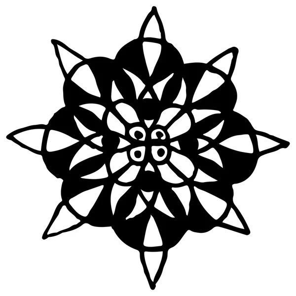 Enfärgade svarta och vita cirkeln mandala doodle vektor — Stock vektor