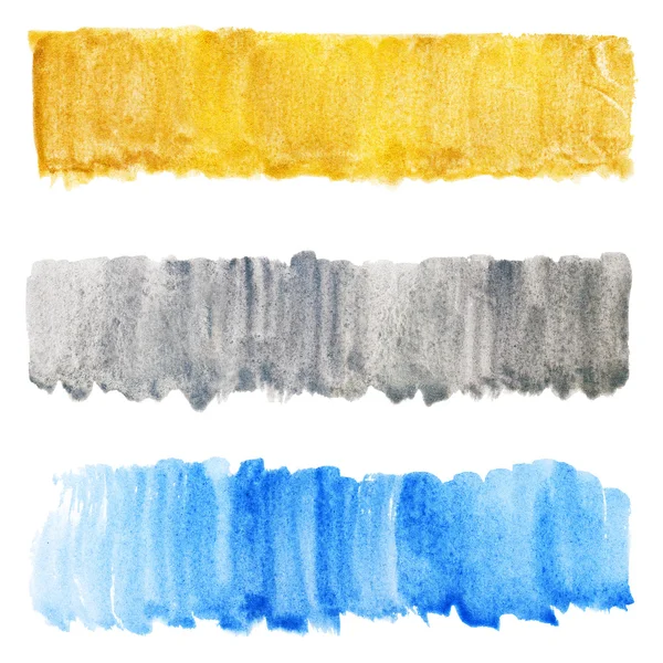 Aquarell Silber Gold Blau Fleck Textur Hintergrund Set isoliert — Stockfoto
