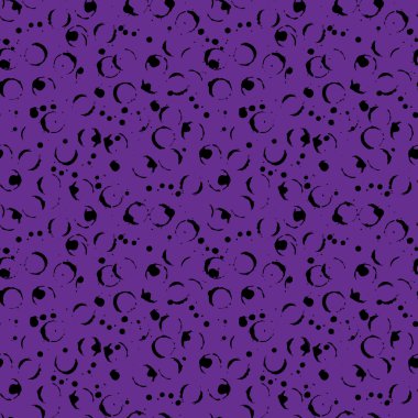 Soyut siyah ve mor tek renkli mürekkep daire vektör seamless modeli