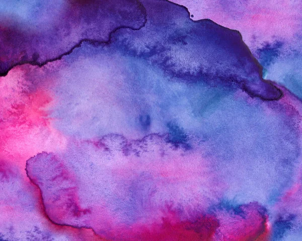 Watercolor colorful space galaxy purple violet blue pink blot blob spot abstract texture backdrop background