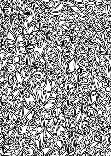 Doodle noir et blanc fond vectoriel monochrome — Image vectorielle