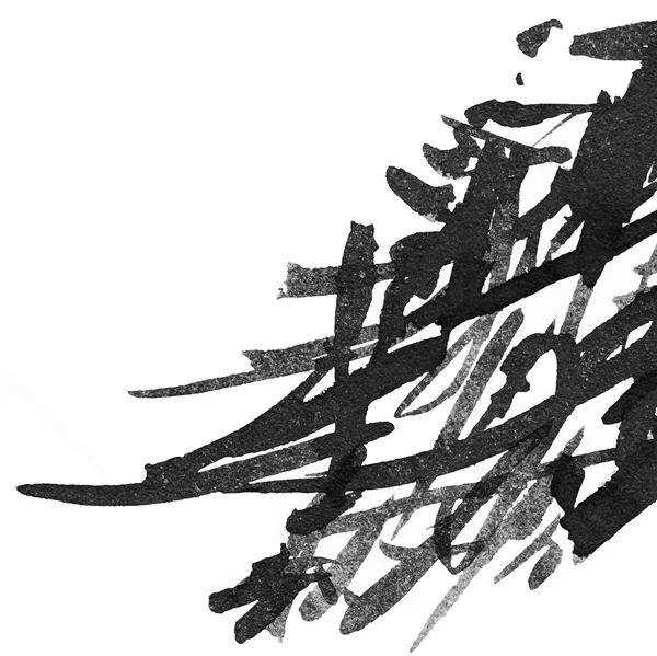 Hiéroglyphe calligraphie encre noire et blanche — Image vectorielle