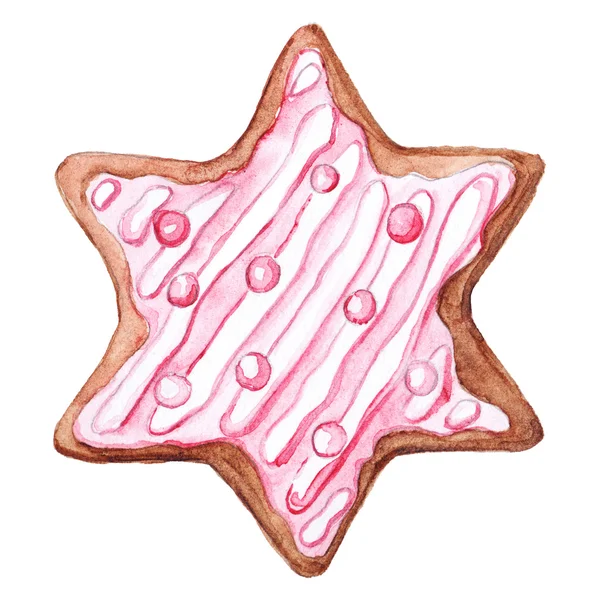 Biscoito de gengibre estrela de seis pontas — Fotografia de Stock