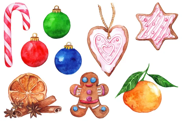 Sulu Boya Noel unsurları izole vektör ayarla