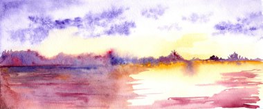 Suluboya mor günbatımı gündoğumu nehir göl manzara