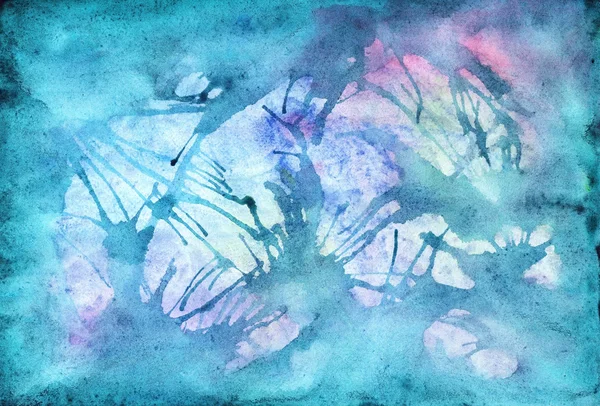 Acuarela invierno turquesa cian abstracto textura fondo —  Fotos de Stock