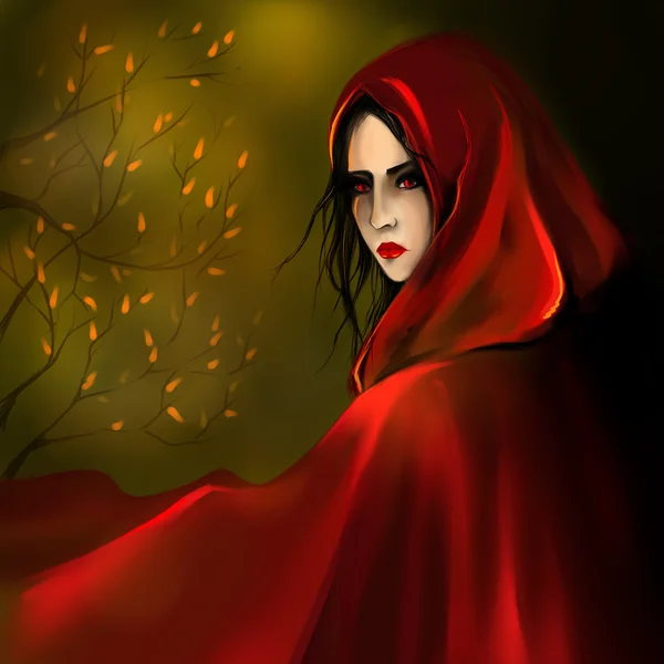 Little Red Riding Hood dziewczyna cyfrowy sztuka — Zdjęcie stockowe