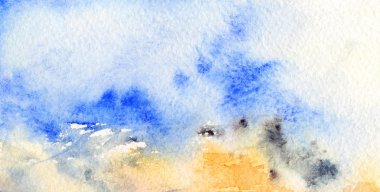 Suluboya günbatımı mavi turuncu gökyüzü bulutlar arka plan doku