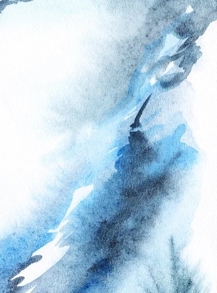水彩抽象海军蓝色白色背景纹理 — 图库照片