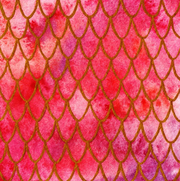 Dragon Kožní šupiny červené zlato ruby vzorek textury pozadí — Stock fotografie