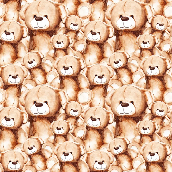 Cartoon lovely Teddy Bear Saint Valentine's day seamless pattern — Stock Photo, Image