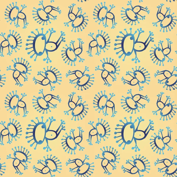 Bunte Doodle Alien Frosch nahtlose Muster Hintergrund Textur — Stockfoto