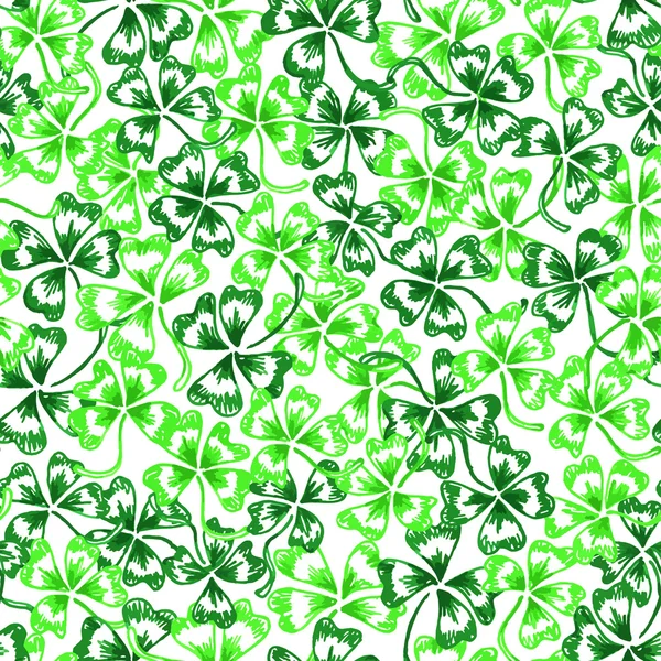 Yeşil yonca Saint Patrick's Day vektör seamless modeli doodle