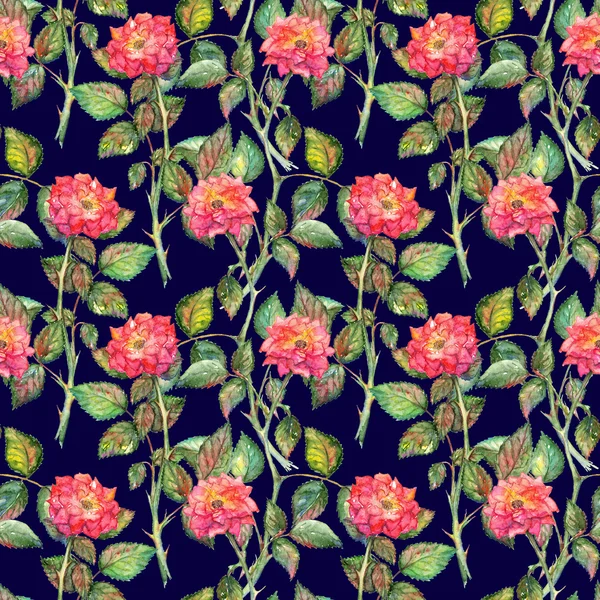 Aquarell rosa Rosen nahtlose Muster Textur Hintergrund — Stockfoto