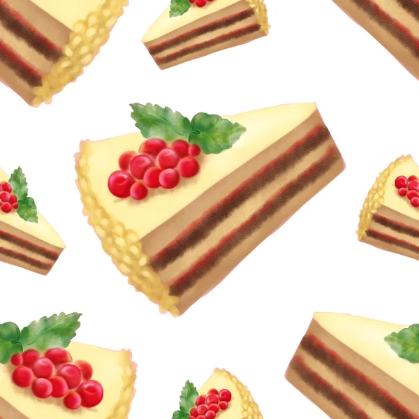 Digitale kunst dessert zoete taart naadloze patroon textuur achtergrond — Stockfoto