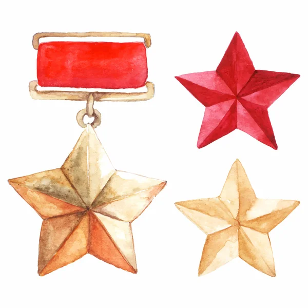 Yıldız madalya 9 Mayıs izole büyük Vatanseverlik Savaşı vektör — Stok Vektör