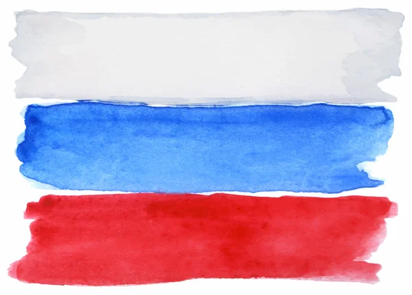 Aquarell russland russische flagge 3 dreifarbiger vektor isoliert — Stockvektor