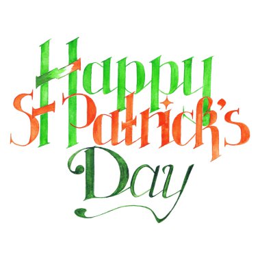 Saint Patrick's gün İrlanda tipografik yazı izole