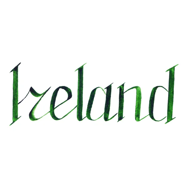 Irlande phrase verte lettrage mot typographique isolé — Photo