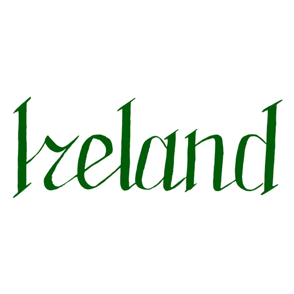 Irlande mot phrase verte lettrage typographique vecteur isolé — Image vectorielle