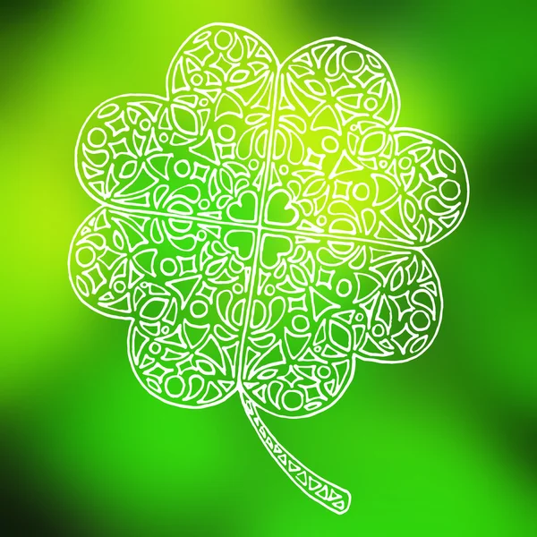 Doodle zentangle linii sztuka koniczyna koniczyna Saint Patrick's Day — Zdjęcie stockowe