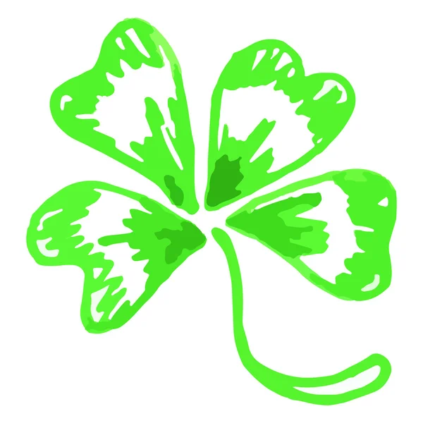 Doodle gröna klöver shamrock Saint Patrick's Day vektor isolerade — Stock vektor